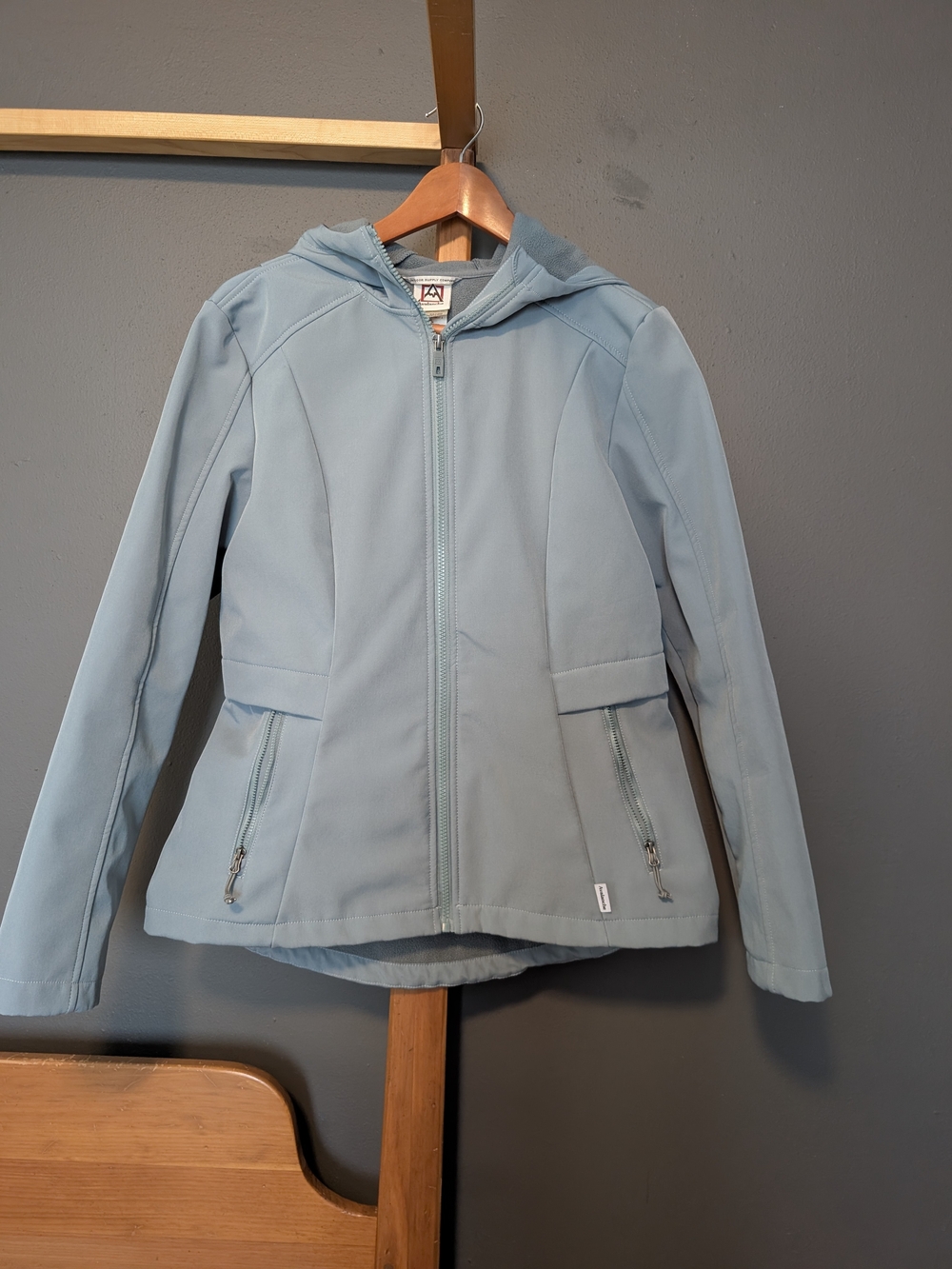 Avalanche Women's Light Blue Hooded Utility Softshell Jacket